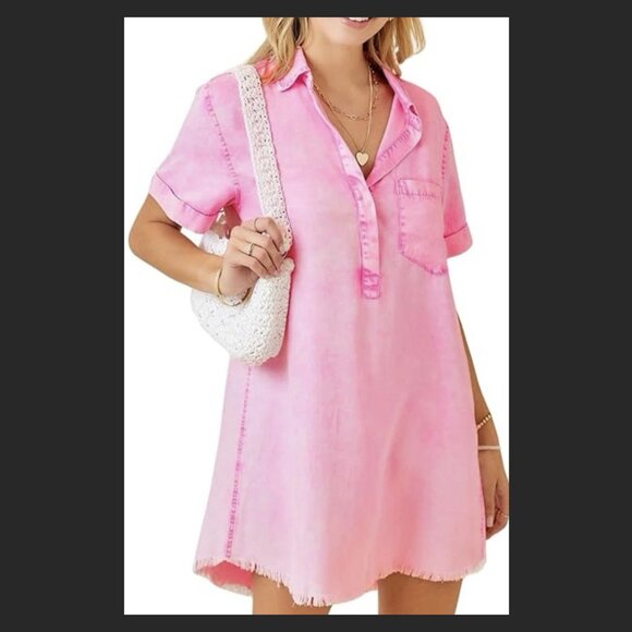 Pink T-shirt Dress, Day And Moon, NWOT, Sz M - Picture 3 of 5